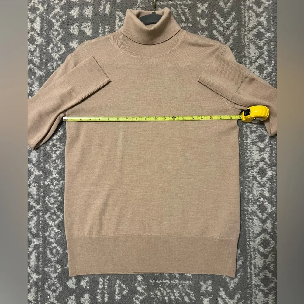 Men's Turtleneck Sweater in Light Brown - Classic Knit